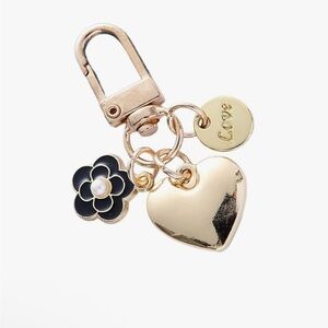 Heart/flower keychain bag charm